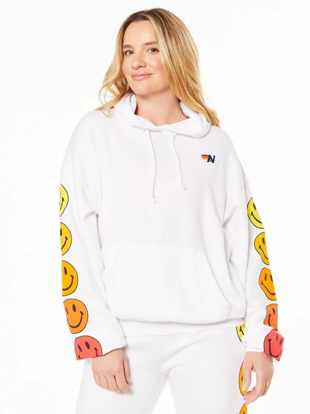 Aviator Nation Smiley Sunset Pullover Hoodie in White Size Large New & RARE! - Picture 2 of 3